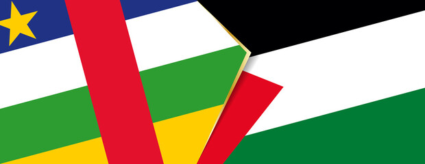 Central African Republic and Palestine flags, two vector flags.