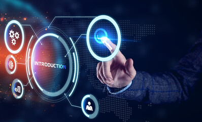 The concept of business, technology, the Internet and the network. A young entrepreneur working on...