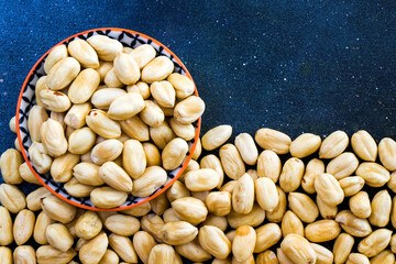 Hazelnuts on the table, large group of hazelnuts, healthy snack