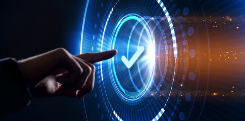 Standard quality control. Certification. Business, technology, internet and networking concept....