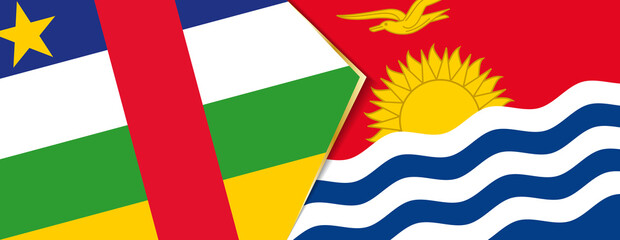 Central African Republic and Kiribati flags, two vector flags.