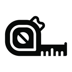 
A scale used for carpentry, solid icon of tape measure
