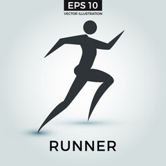Running and marathon logo vector. Eps10 vector illustration.