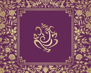 Ganesha, wedding card, royal Rajasthan, India	