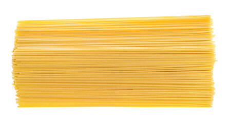 heap of italian dried spaghetti isolated on white background