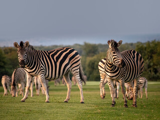 Zebras in a field in Africa