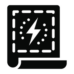 
Icon of electricity bill, bolt on a paper
