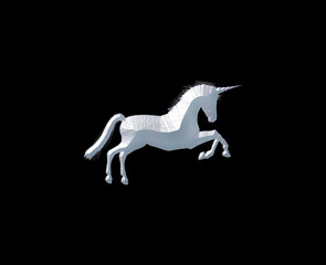 Obraz na płótnie Canvas Unicorn horse Logo Icon Limestone Stone Sedimentary Rock Curving illustration