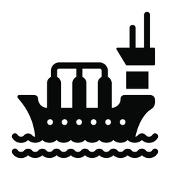 Obraz premium Sea freight, solid icon in editable design 