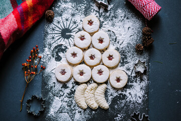 christam cookie bisquit shortbread butter jam sweet winter holiday desert