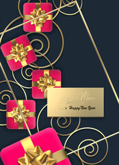 Naklejka premium Flat lay Xmas card