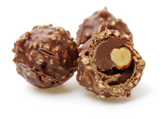 chocolate candy on white background