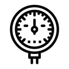 
Measuring tool, glyph icon of pressure meter 
