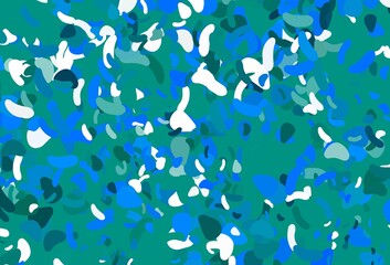 Fototapeta na wymiar Light Blue, Green vector pattern with chaotic shapes.