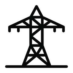 
Electric pole in glyph icon editable 

