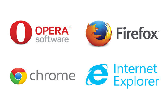 Logo ikony najpopularniejszych przeglądarek internetowych