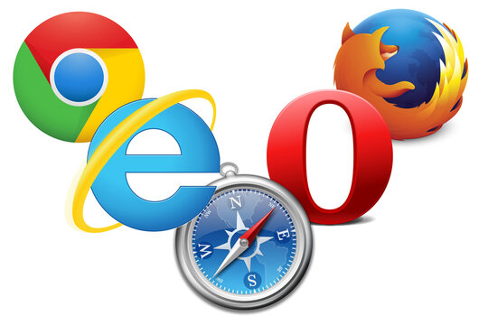 Logo ikony najpopularniejszych przeglądarek internetowych