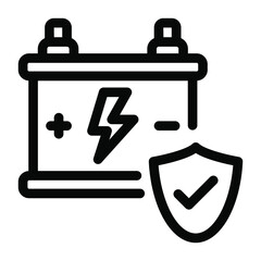 
A power storage protection, solid icon of secure battery
