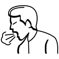 coronavirus cough concept, Person is having coughing blood on white background, 2019-nCov, 2019 Novel Coronavirus symptoms vector icon design