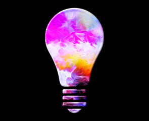 Lightbulb idea creativity bulb Colorful Watercolor graphic illustration