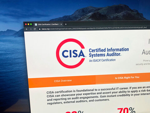 Washington, D.C., U.S. - December 18, 2020: Website of ISACA&rsquo;s Certified Information Systems Auditor (CISA) certification.
