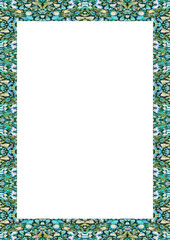 Obraz premium White Frame with Decorated Borders