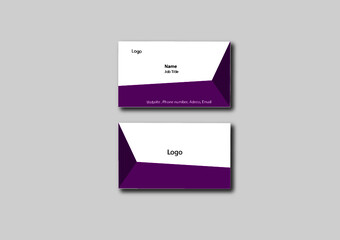 CMYK Business card design isolated on background for corporate company. Business card template vector design. Business mockup. Magenta color business card. Both side business card