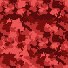 Obraz na płótnie Canvas Camouflage skin seamless background with red colors. Textile design pattern vector illustration