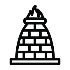 
A brick kiln furnace, solid icon
