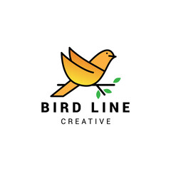 Bird line logo icon vector template.