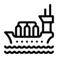 
Sea freight, solid icon in editable design
