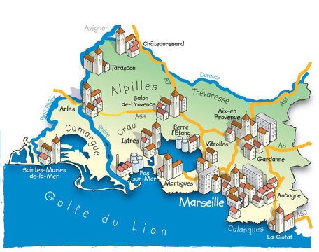 13 Carte du d&eacute;partement des Bouches-du-Rh&ocirc;ne
