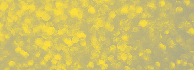 Bokeh abstract blur background, ultimate gray and illuminating yellow trend color 2021, banner