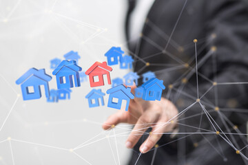 Hands - Holding House digital concept.