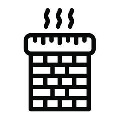 
A brick chimney icon, editable design
