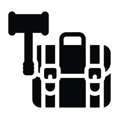 Obraz premium Auction unique glyph icon 