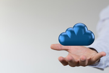 Cloud technology. Integrated digital web concept background