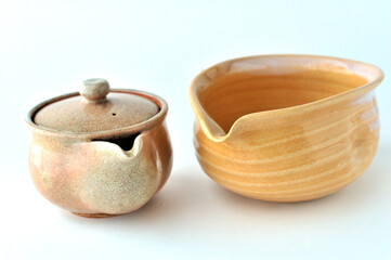 萩焼の急須と湯冷まし