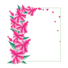 Flowers from hearts, vector illustration, greeting card.