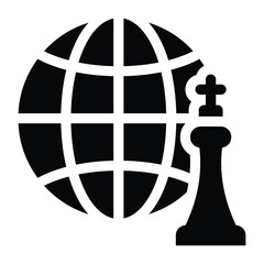 
Global strategy in glyph icon 
