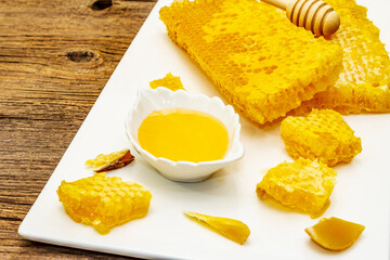Honeycomb, honey and beeswax as beekeeping products for a healthy and beauty lifestyle