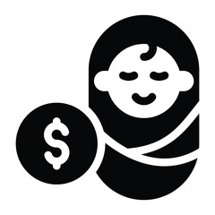 Obraz premium Kid budget glyph icon showing dollar 