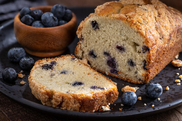 Loaf of Blueberry Streusel Sweet Bread
