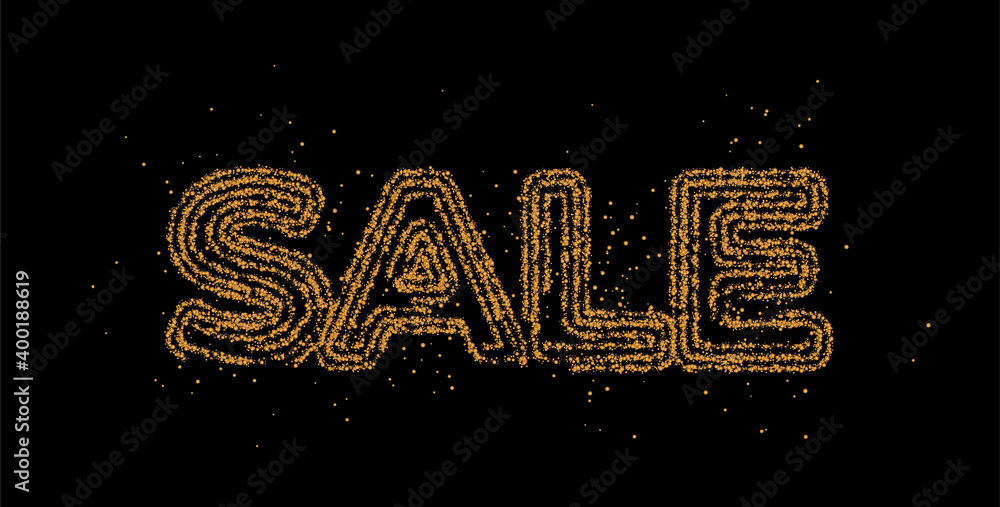 Wall mural sale text particle modern trendy design template . vector design