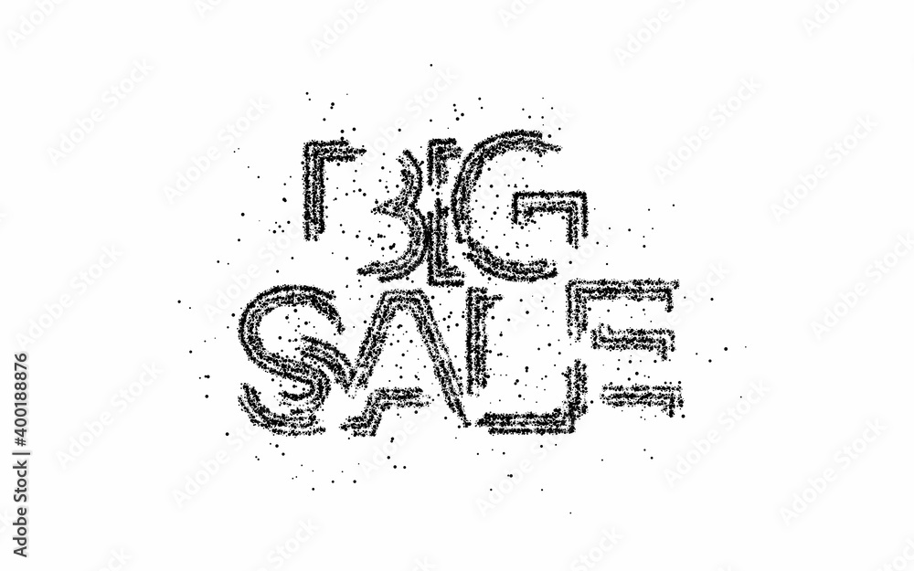 Wall mural big sale text particle modern trendy design template . vector design