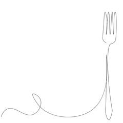 Fork silhouette on white background, vector illustration