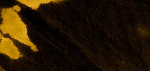 Tie Dye Dirty Art. Watercolor Hand Drawn Artwork. Bright Wallpaper. Golden Vintage Tie Dye Canvas. Golden Print. Acrylic Dirty Art Splashes. Golden Ink Textured Style.