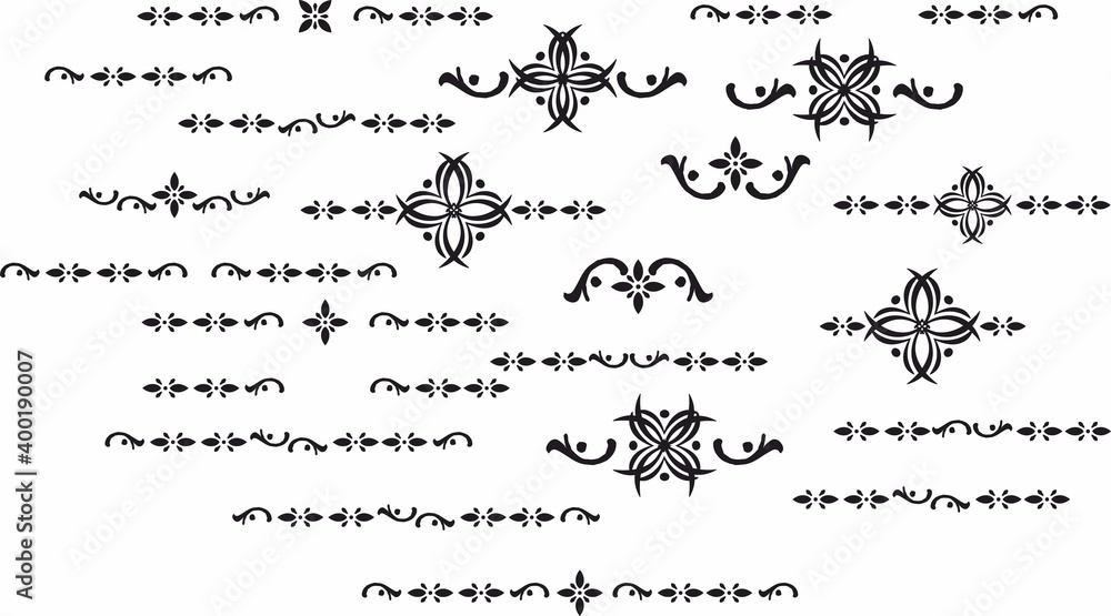 Poster decorative delimiter and text break set