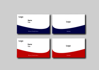 CMYK Business card design isolated on background for corporate company. Business card template vector design. Business mockup. Red and Blue colors business card. Both side business card