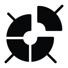 
Slice chart in glyph icon, pie chart 
